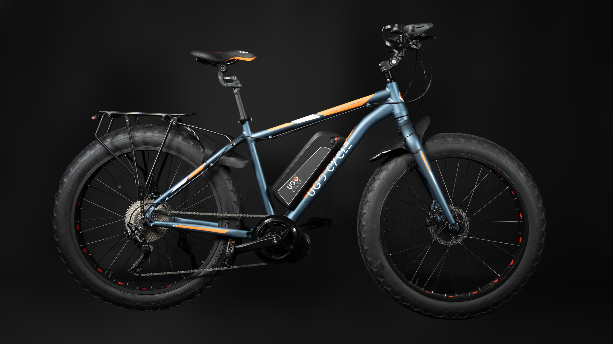 Fat Bike - UGO Cycle Horizon - Profil droit - Fond noir - BatterieXL
