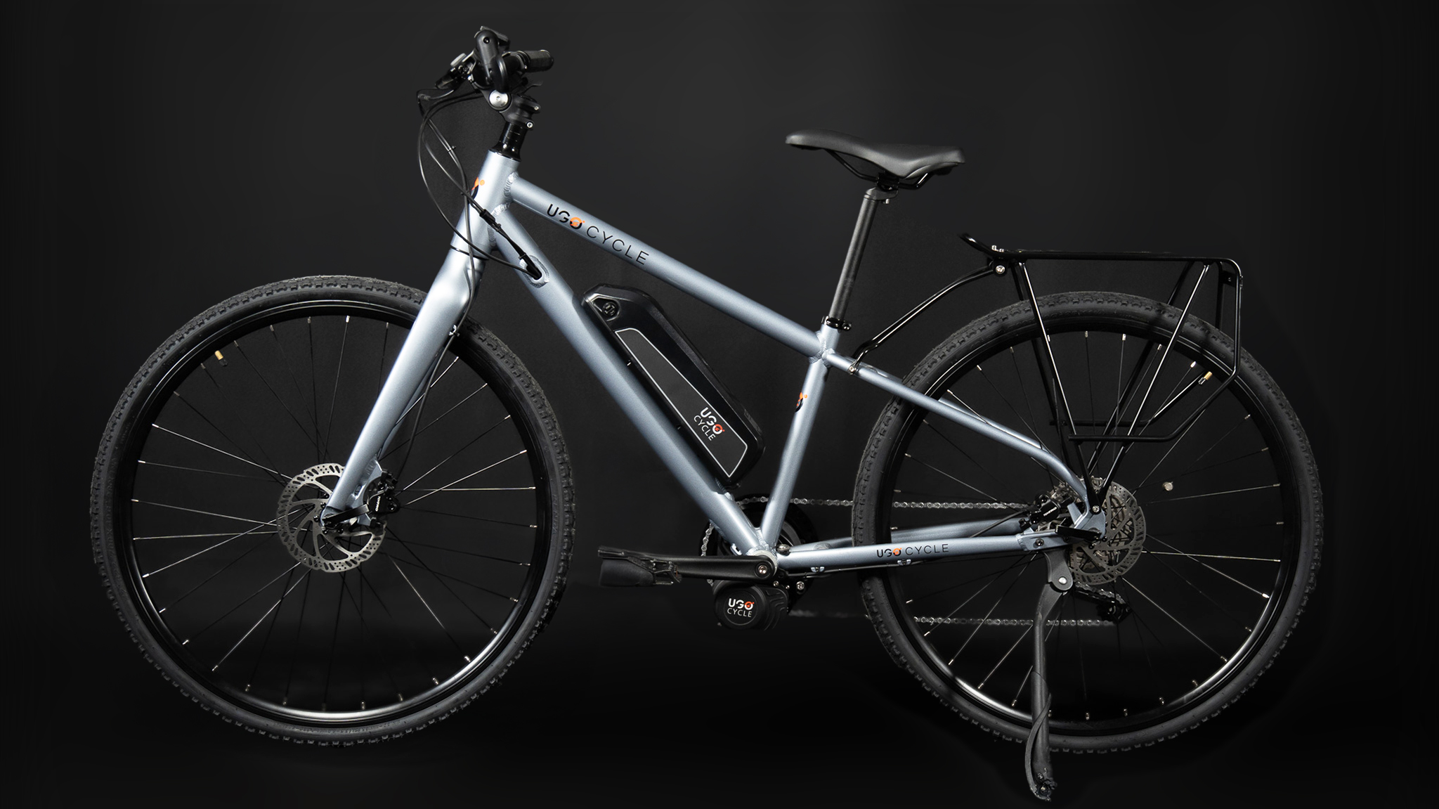 Hybride ‚lectrique - UGO Cycle Cadence XS-S - Profil gauche - Fond noir